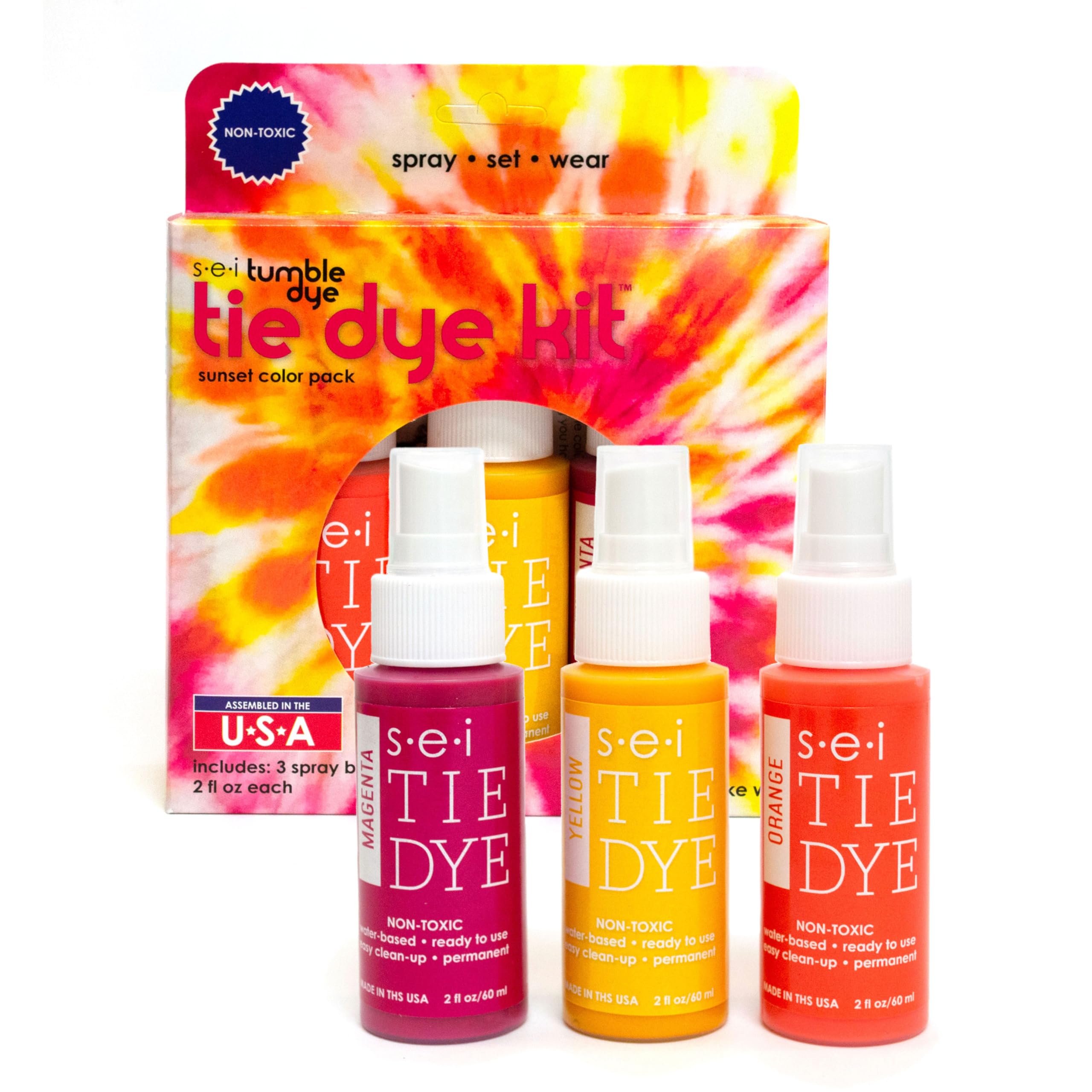 Amazon.com: S.E.I. Sunset Tie Dye Kit 3 Pack: Pre-Mixed Spray Tie